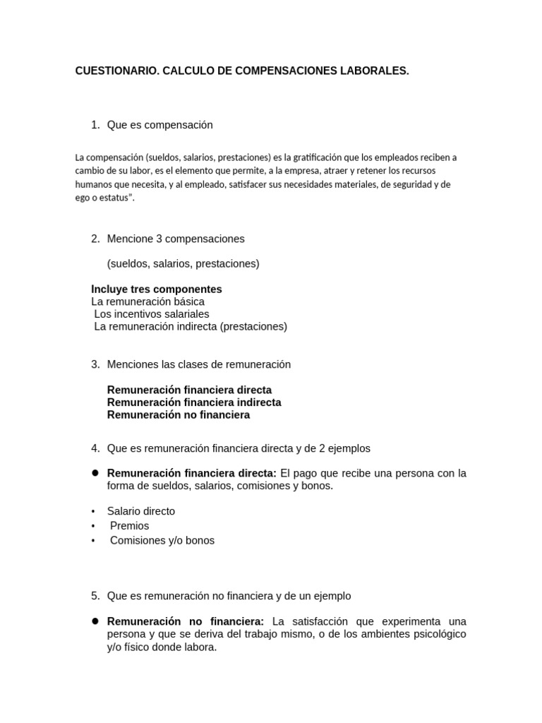 Compensaciones Laborales en Guatemala | PDF | Salario | Derecho laboral