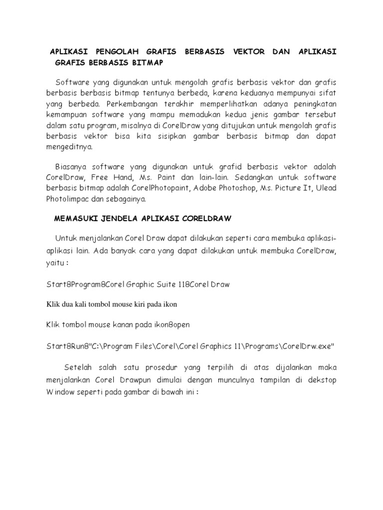 Aplikasi Pengolah Grafis Berbasis Vektor Dan Aplikasi Grafis Berbasis Bitmap
