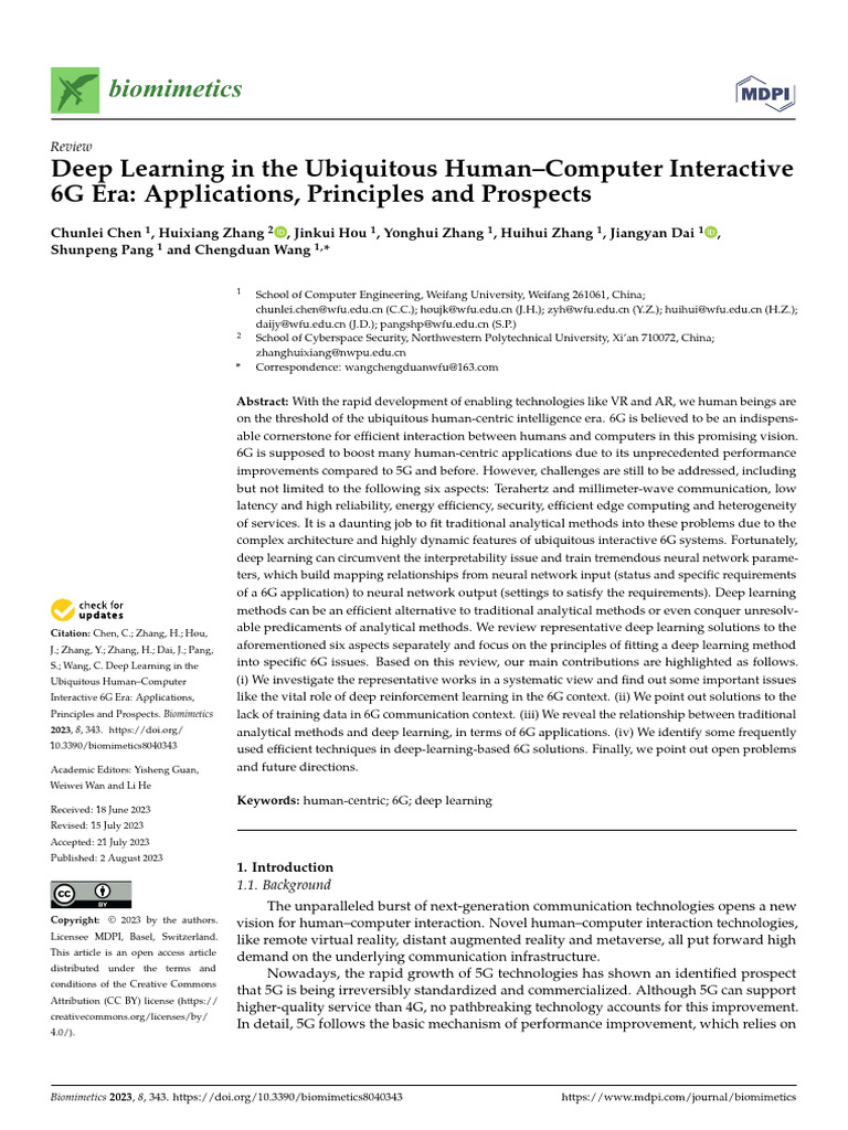 Deep Learning in The Ubiquitous Human-Computer Interactive 6G Era ...