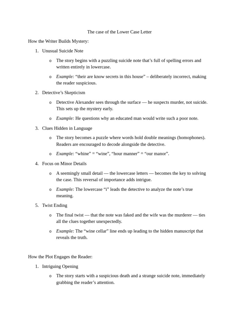 Mystery of the Lowercase Suicide Note | PDF | Truth