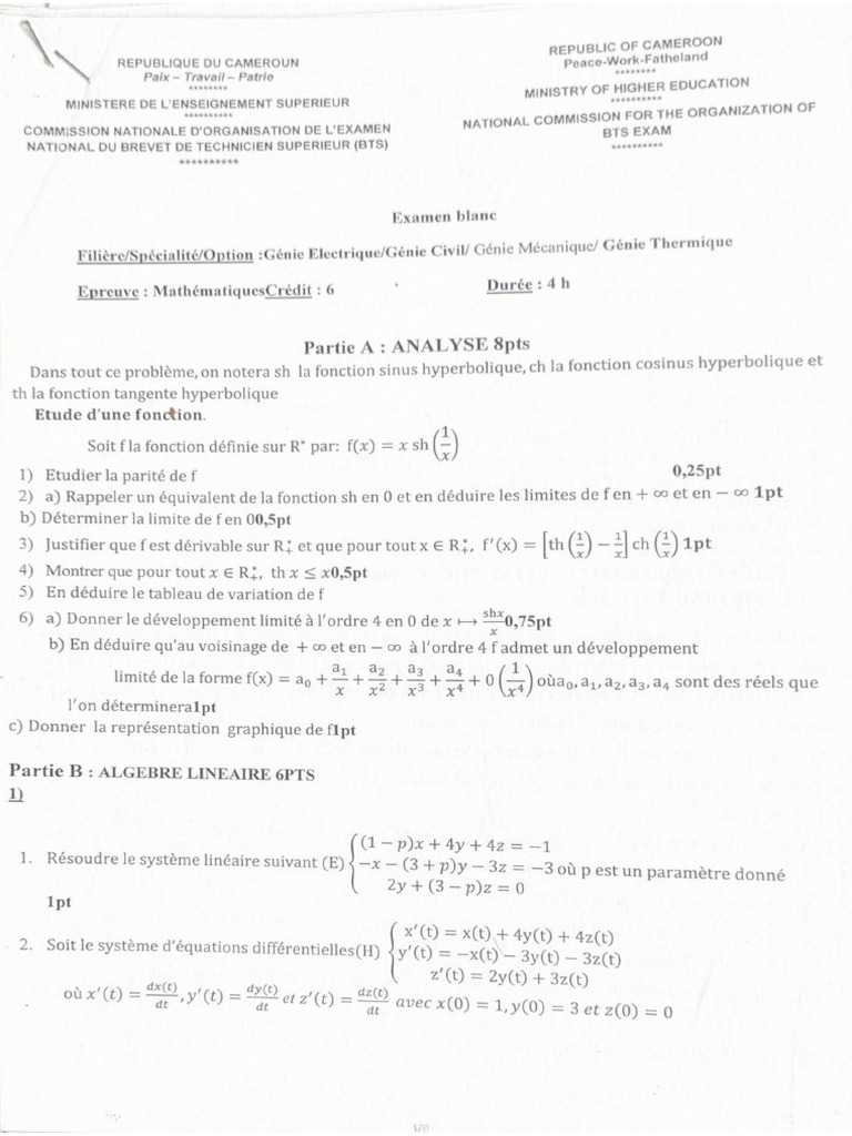 Correction Maths BTS Blanc | PDF