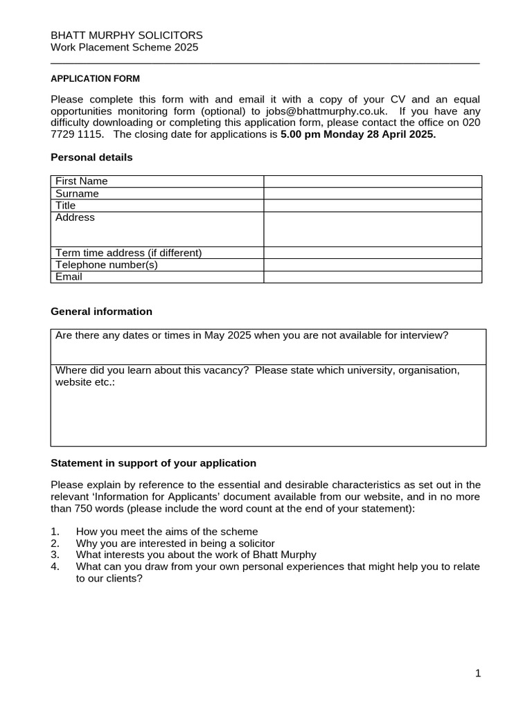Application Form SP 25 2 | PDF