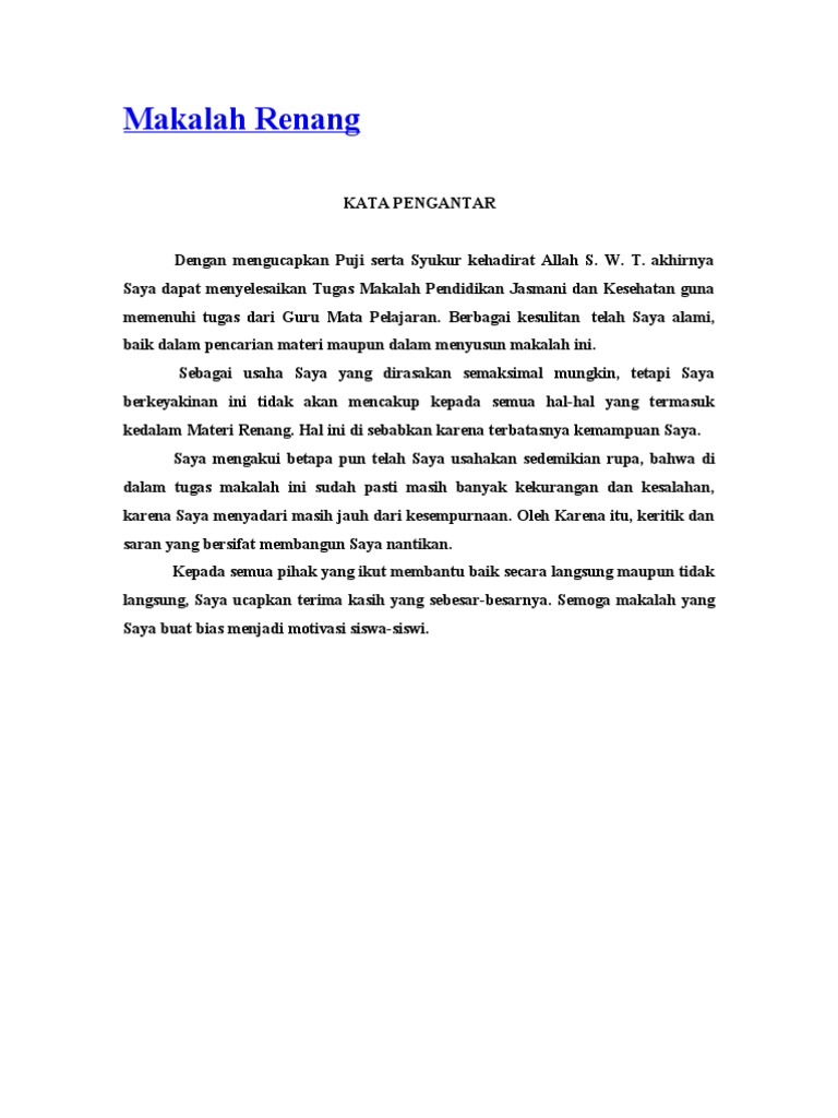 Makalah Renang