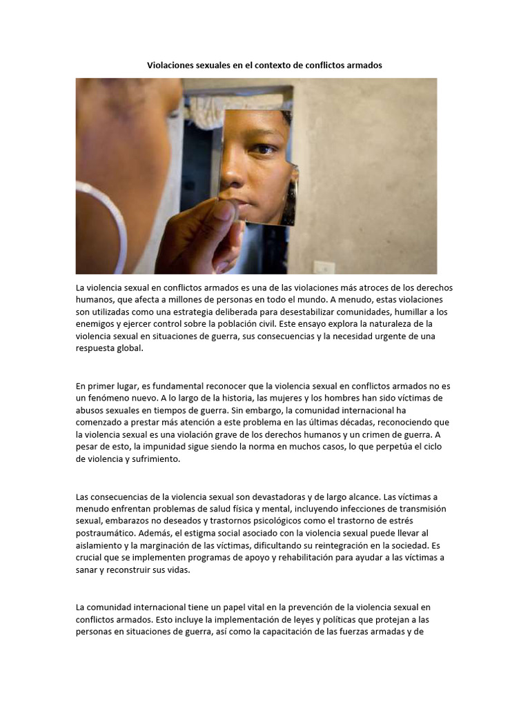 Violencia sexual en conflictos armados | PDF | Violación | Violencia