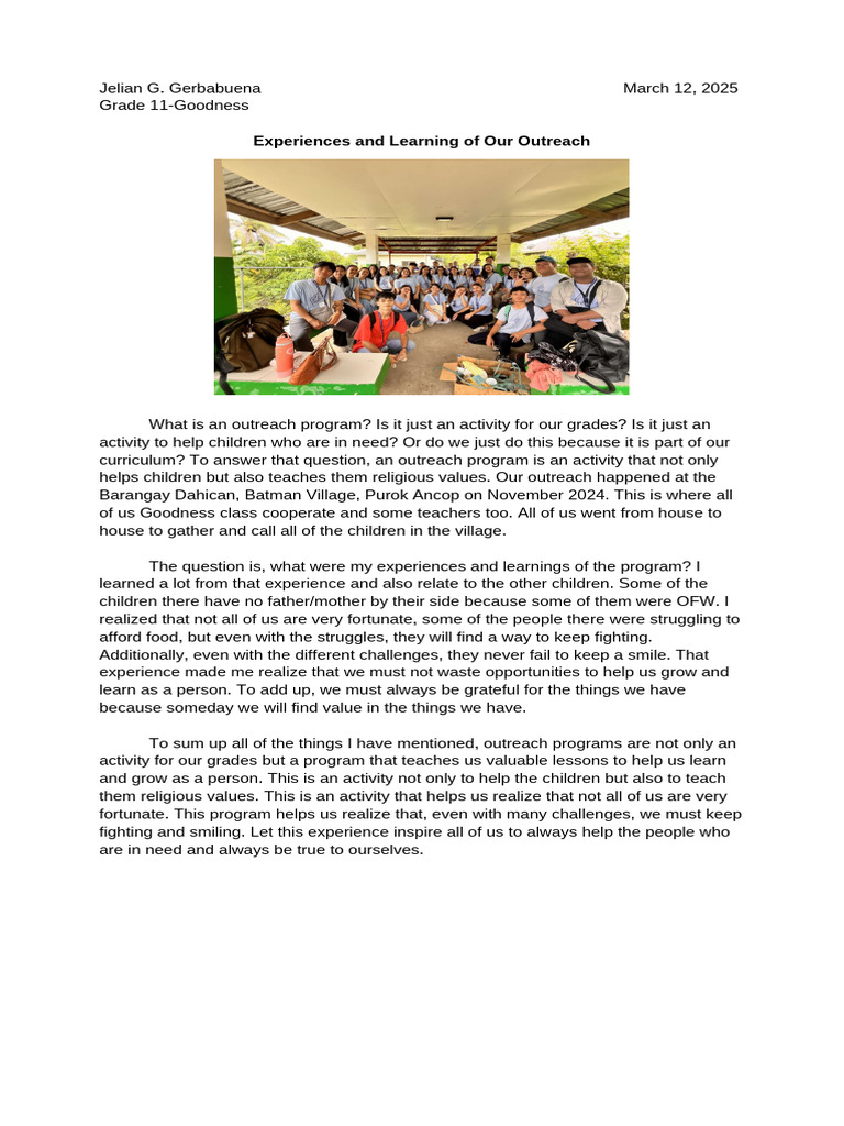 Outreach Program Insights and Learnings | PDF