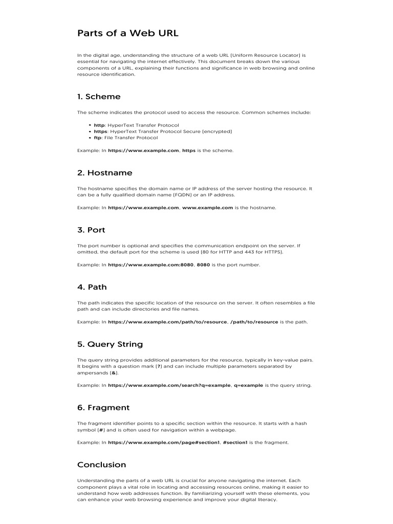 Understanding URL Components | PDF