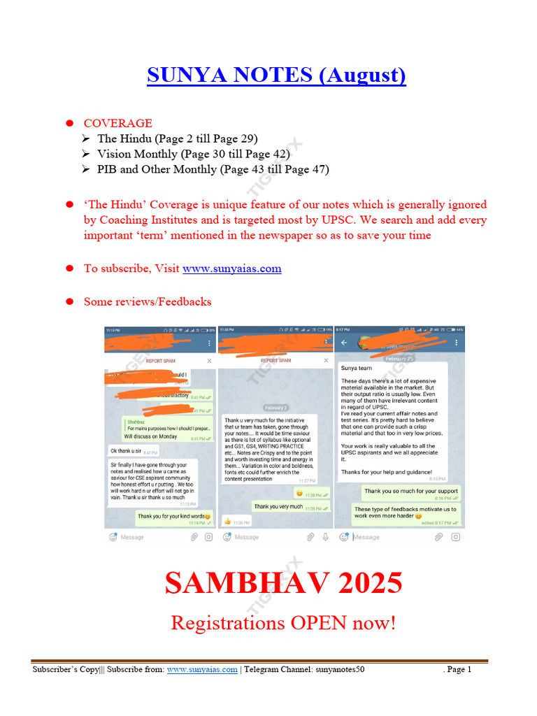 August 2024 - Sunya Notes_sourcewiseDownload (1) | PDF