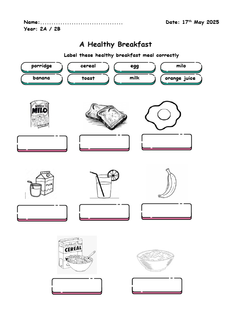 Healthy Breakfast Meal Labels Guide | PDF
