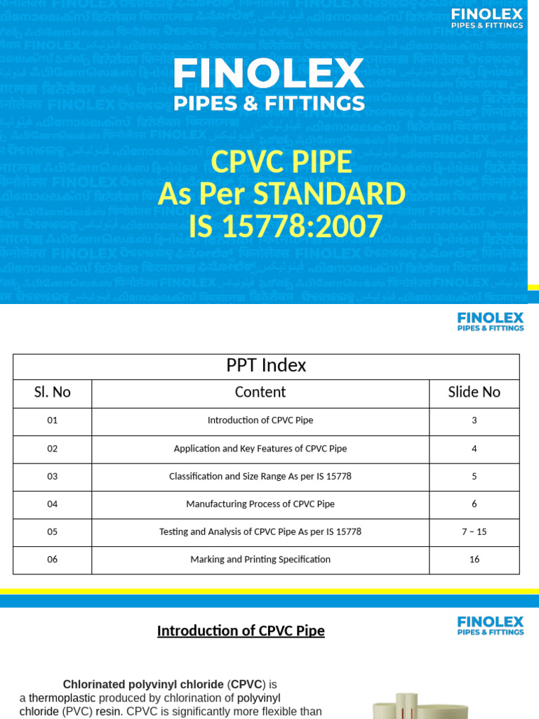 CPVC Pipe Standards and Testing IS 15778 | PDF | Strength Of Materials ...