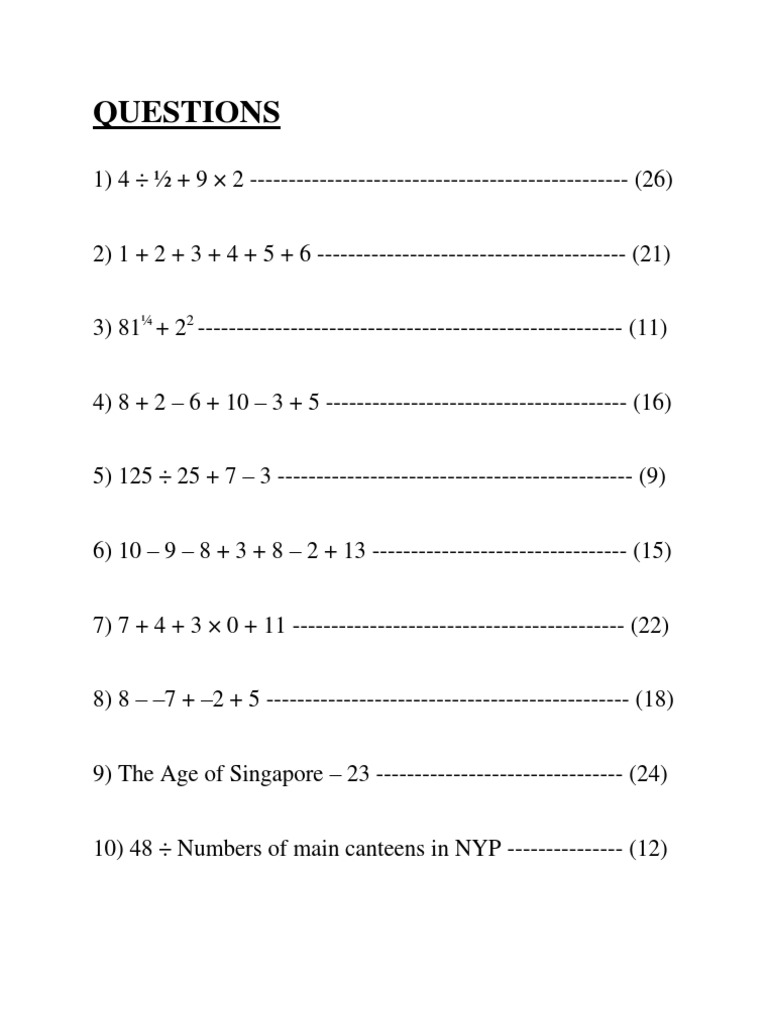 Math Questions and Solutions | PDF