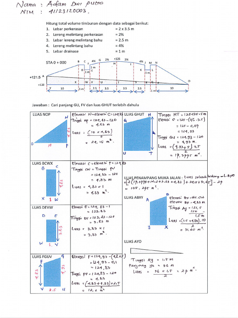 Adam Dwi Putra 41123120003 Tugas 5 Perencanaan Geometrik Jalan PDF