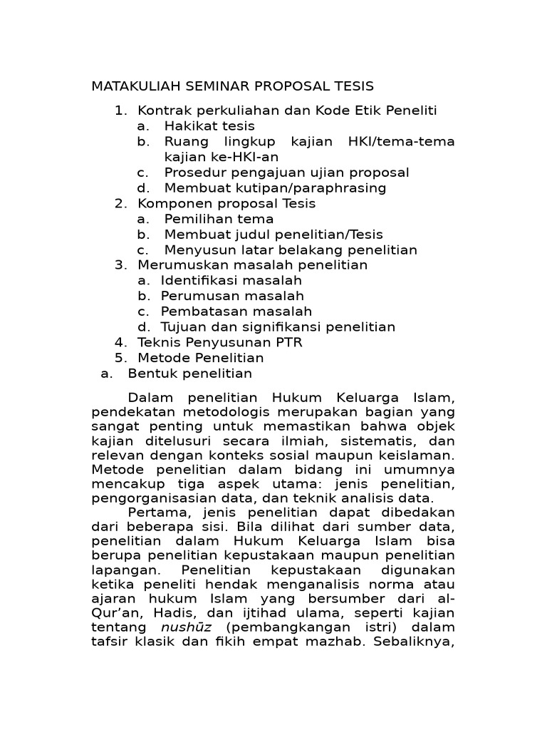 Panduan Penyusunan Proposal Tesis HKI | PDF