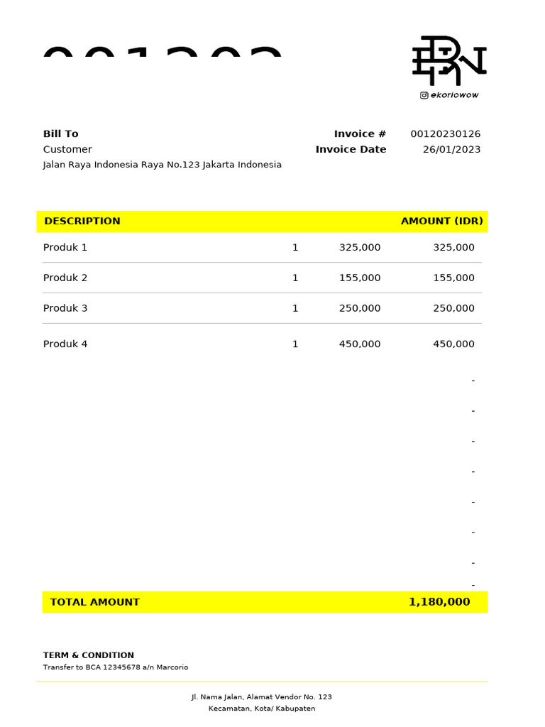 Sewa Proyektor Padang Invoice 001202 | PDF