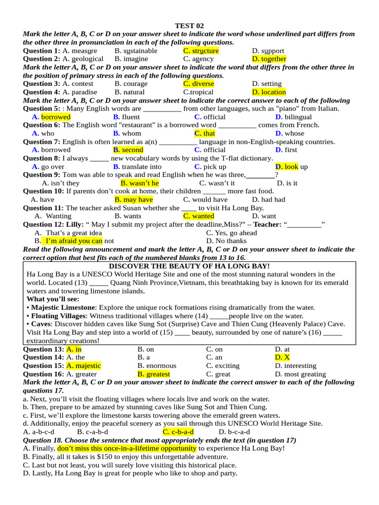 English Language Proficiency Test | PDF | Mount Everest | English Language