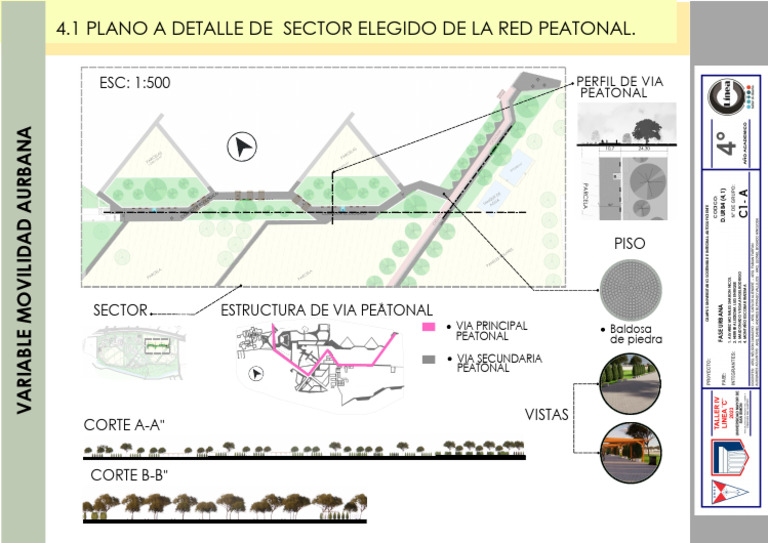 4.1 Plano A Detalle de Sector Elegido de La Red Peatonal | PDF