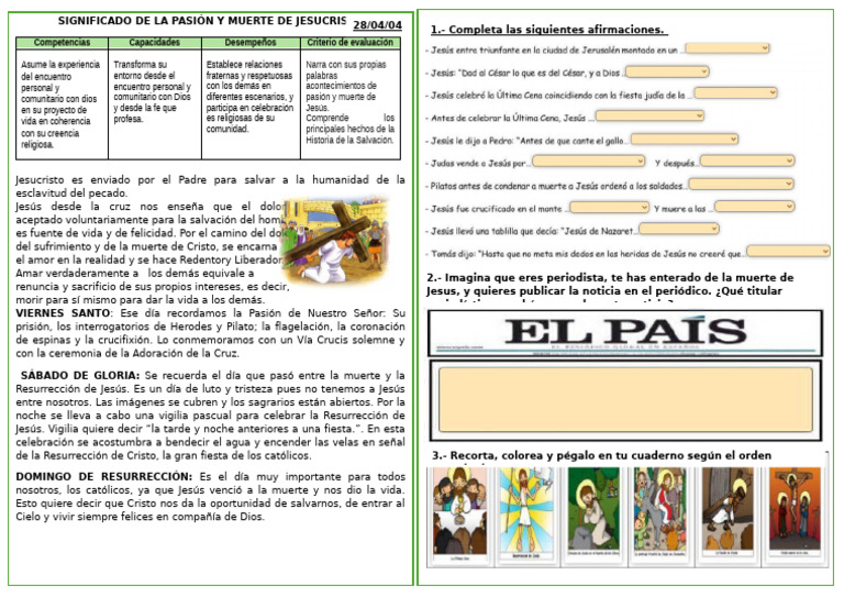 Pasión y Muerte de Jesucristo: Significado | PDF | La resurrección de ...