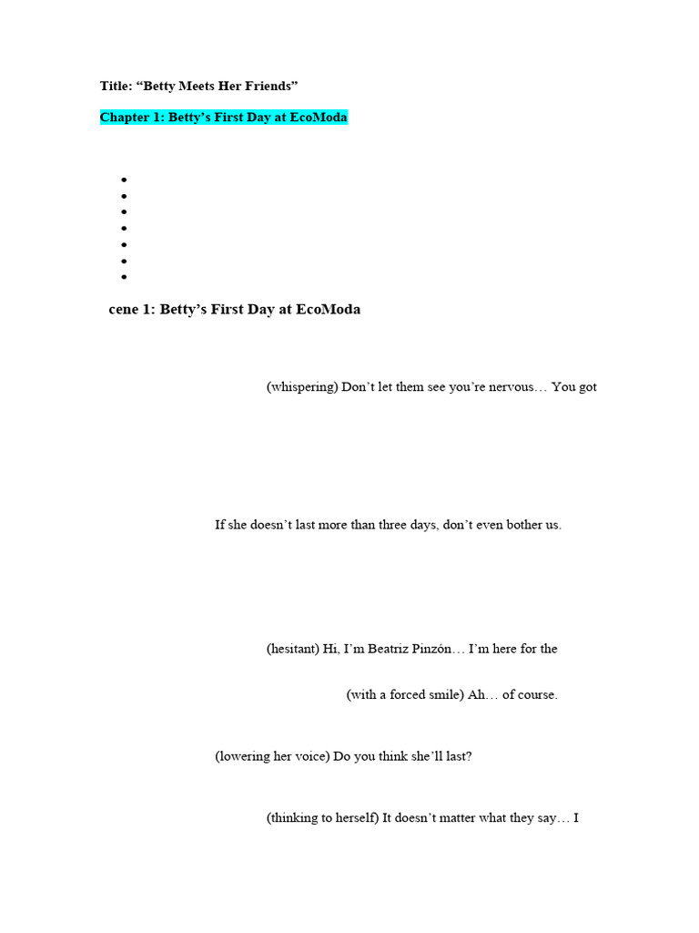 Betty's First Day at EcoModa | PDF