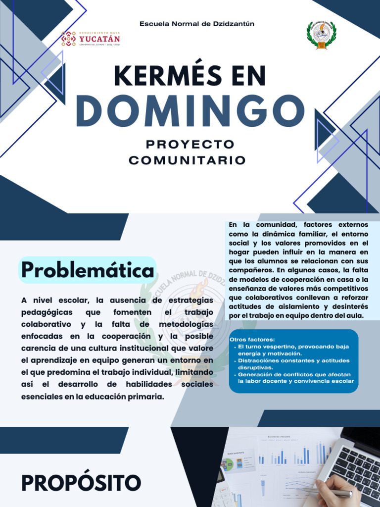 Blue and White Geometric Company Profile Presentation | PDF | Enseñando ...