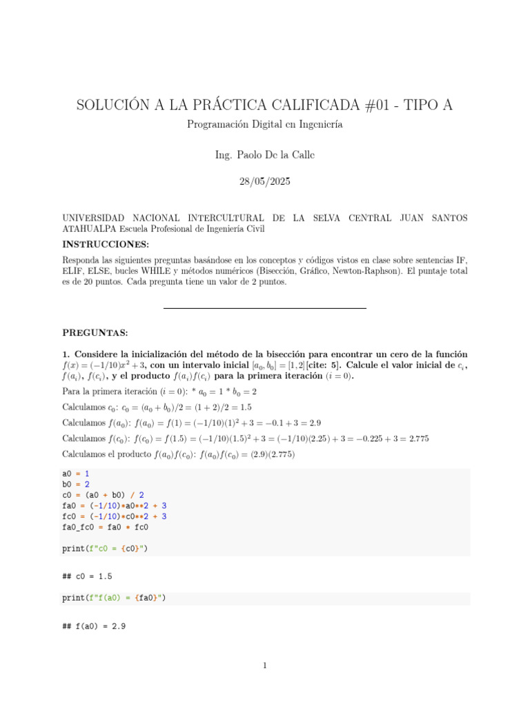 Solucion Practica 01 Tipo A | PDF | Iteración | Medición