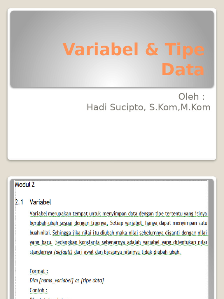 Pertemuan 1 Konsep Variable | PDF