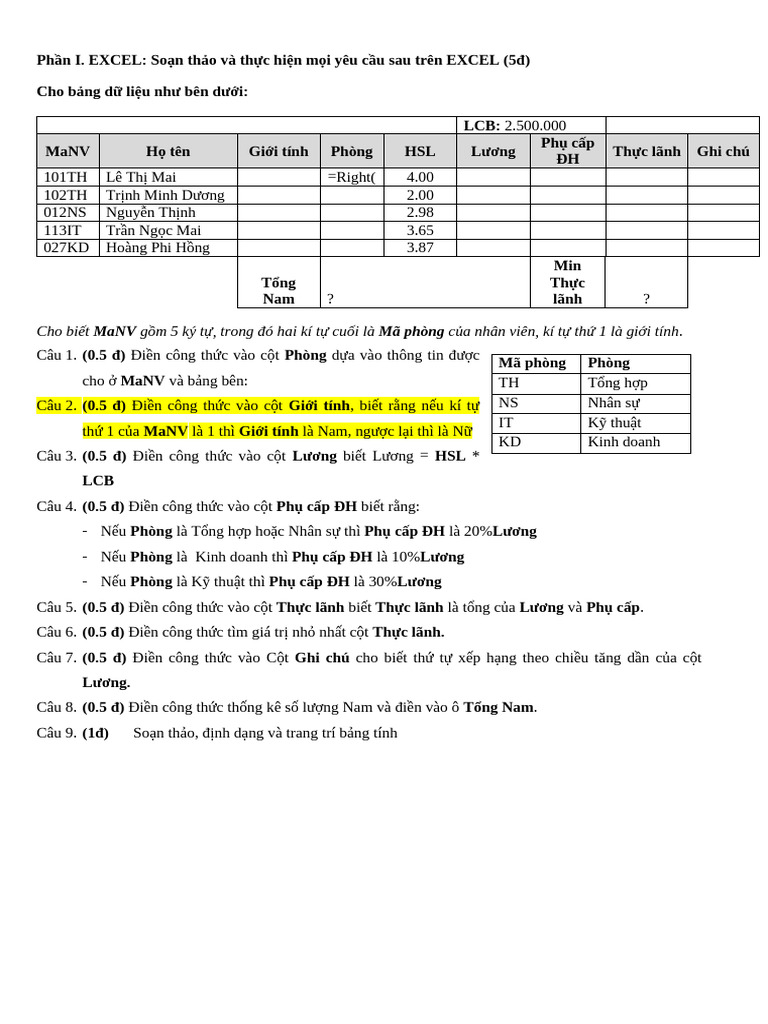 Ôn Tập 3 Hvlookup Tin Hc Onl | PDF