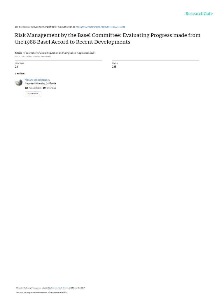 Basel Committee Risk Management Progress | PDF | Basel Ii | Capital ...