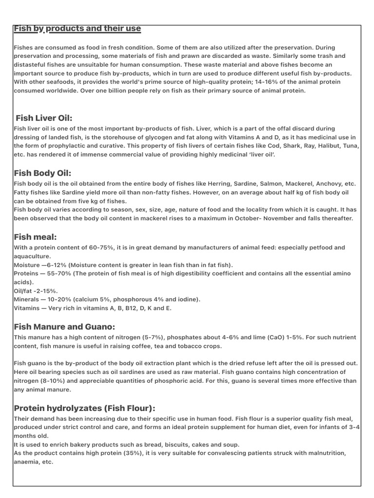 Fish by Products and Their Use | PDF | Adhesive | Flour