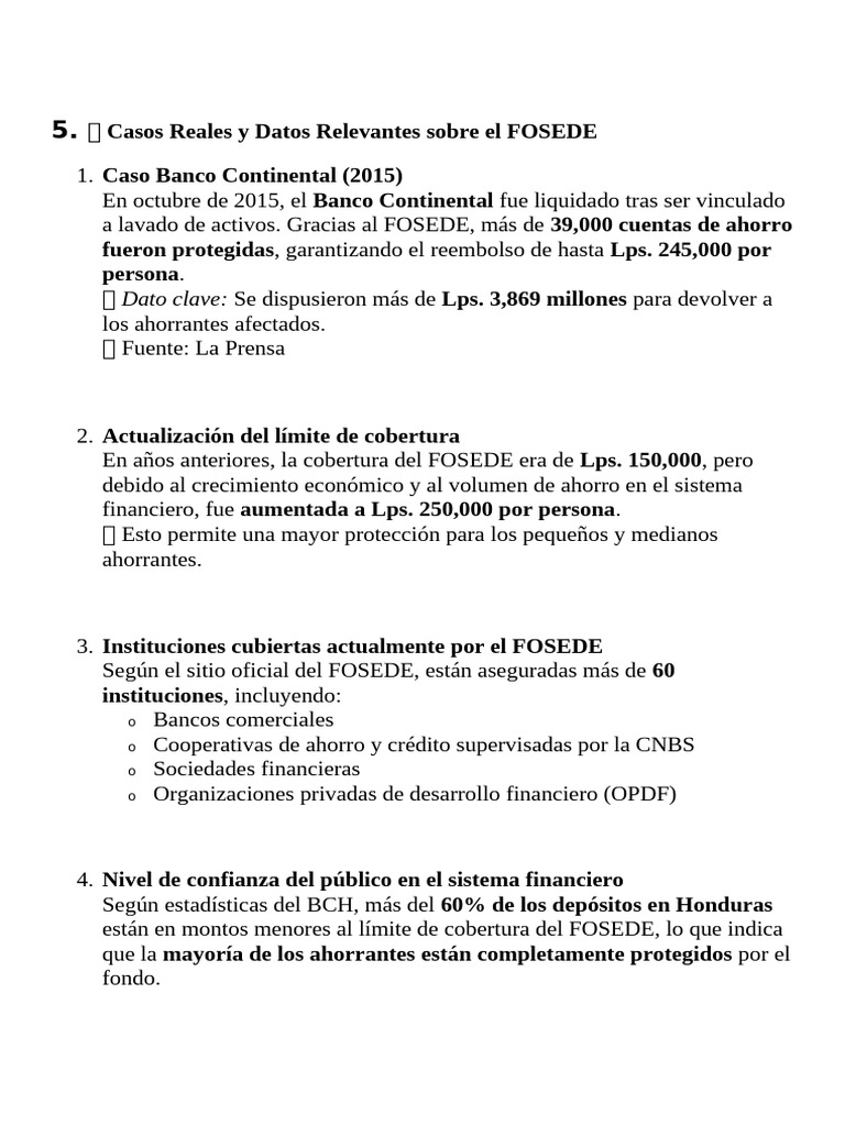 Casos del FOSEDE y Protección del Ahorro | PDF | Esquema Ponzi | Bancos