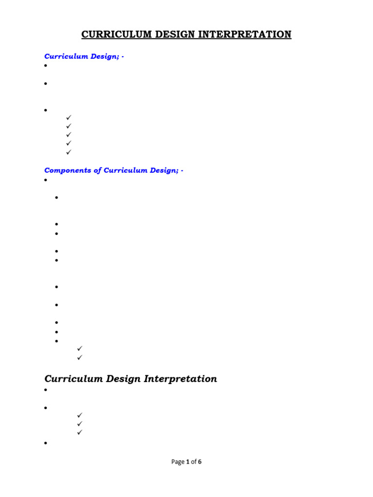 Curriculum Design Interpretation | PDF | Learning | Curriculum