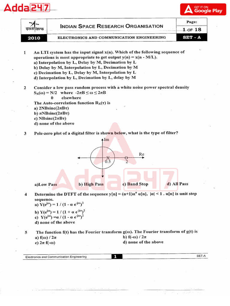 Electronics Telecommunication Engineering 2010 Paper | PDF
