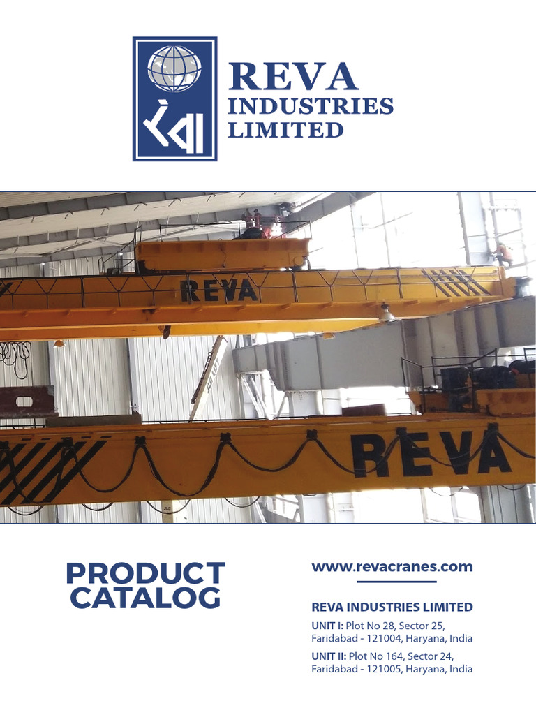 Reva Double Girder EOT Cranes Overview | PDF | Gear | Crane (Machine)