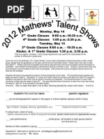 3-30 Talent Show Entry Form 2012