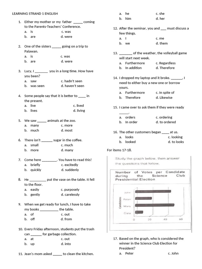 English Learning Strand Assessment | PDF