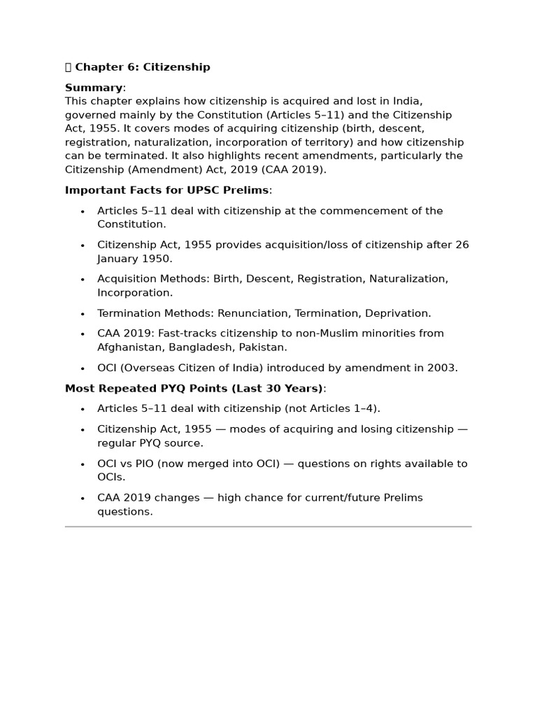 Indian Citizenship and Constitutional Amendments | PDF | Justice ...