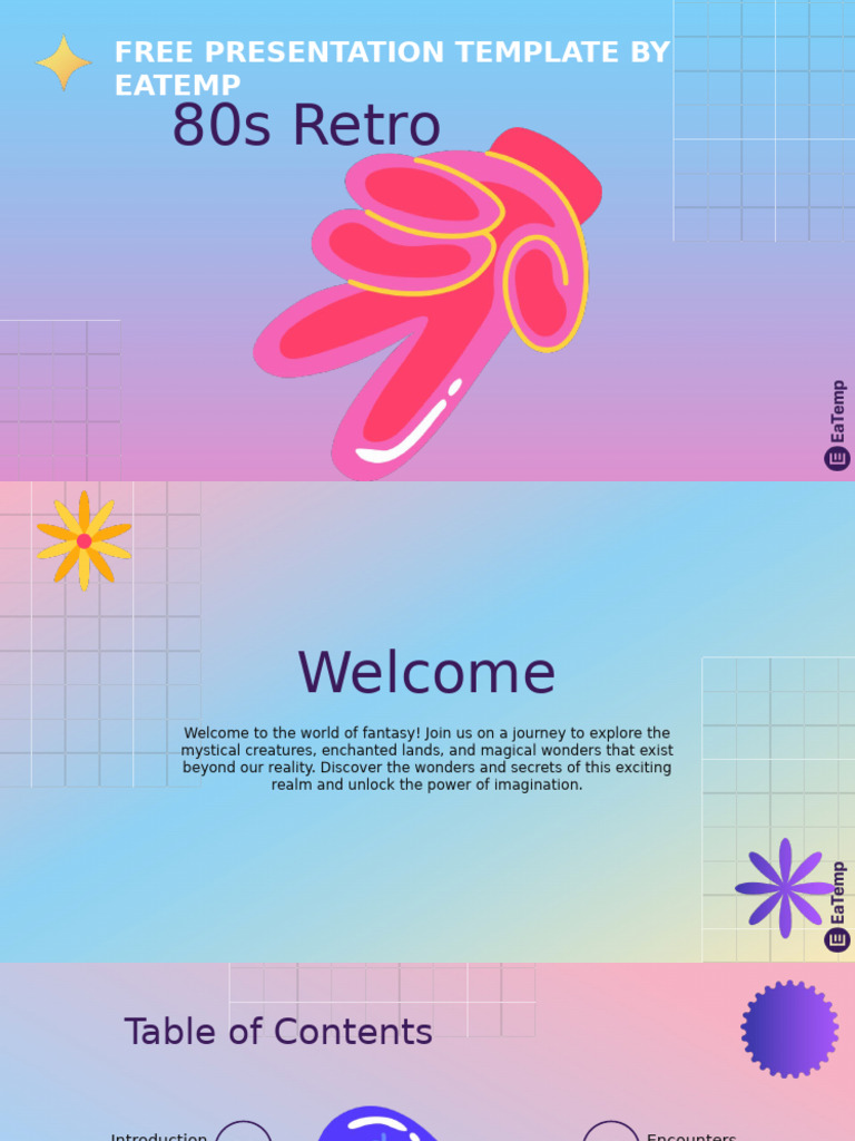 80s Retro PowerPoint Template by EaTemp | PDF | Elves | Fantasy