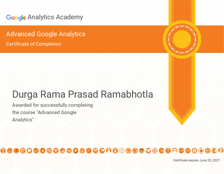 Advanced Google Analytics Certificate of Completion | PDF
