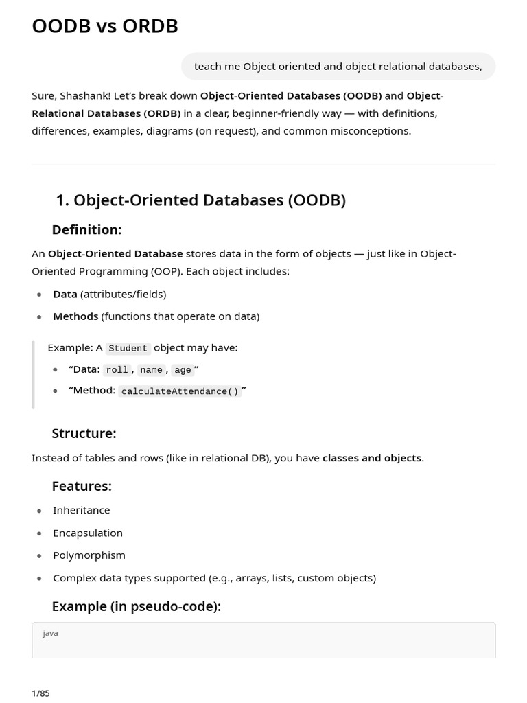 OODB vs ORDB: Key Differences Explained | PDF | Relational Model ...
