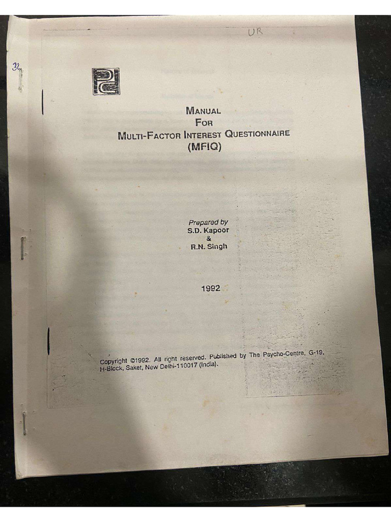 Mfiq Manual | PDF