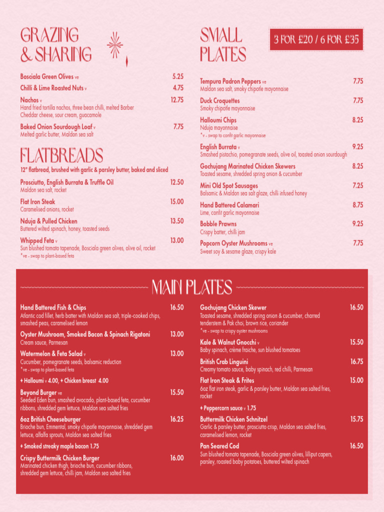 Grazing Menu Overview | PDF | Roasting | French Fries
