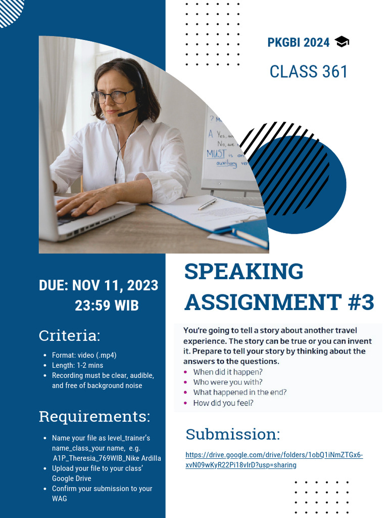 Speaking Assignment Submission Guide | PDF