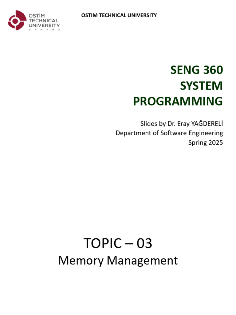 Seng360 Memory Management | PDF | Computer Architecture | Software