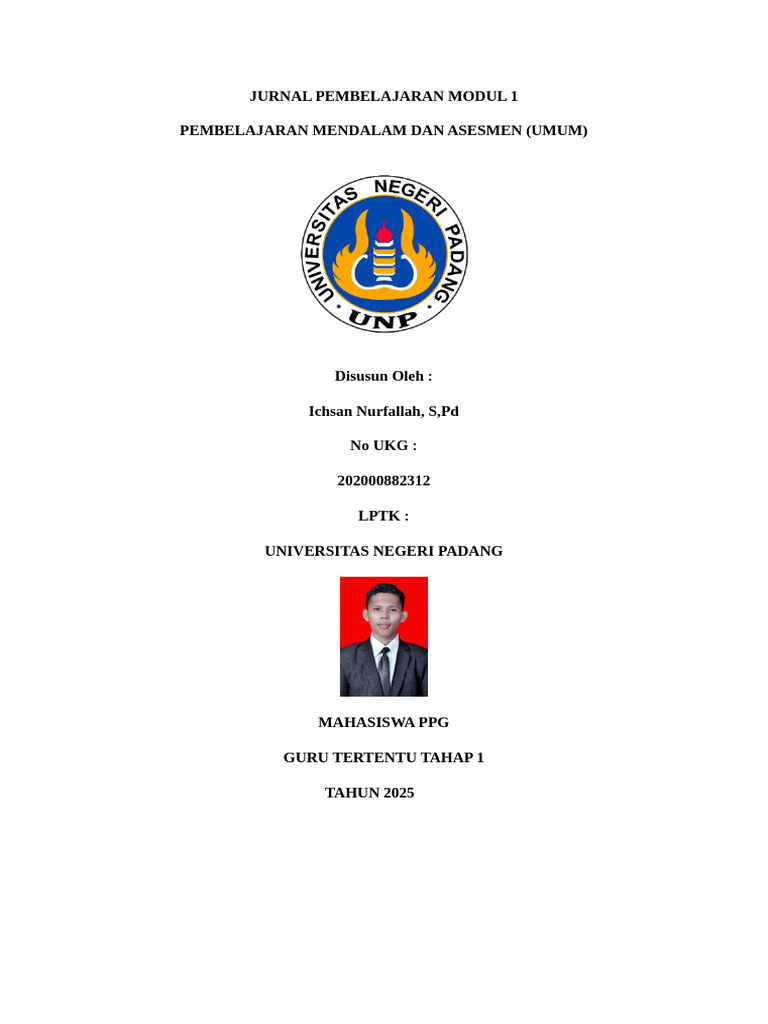 Jurnal Pembelajaran Modul 1 PPG 2025 | PDF