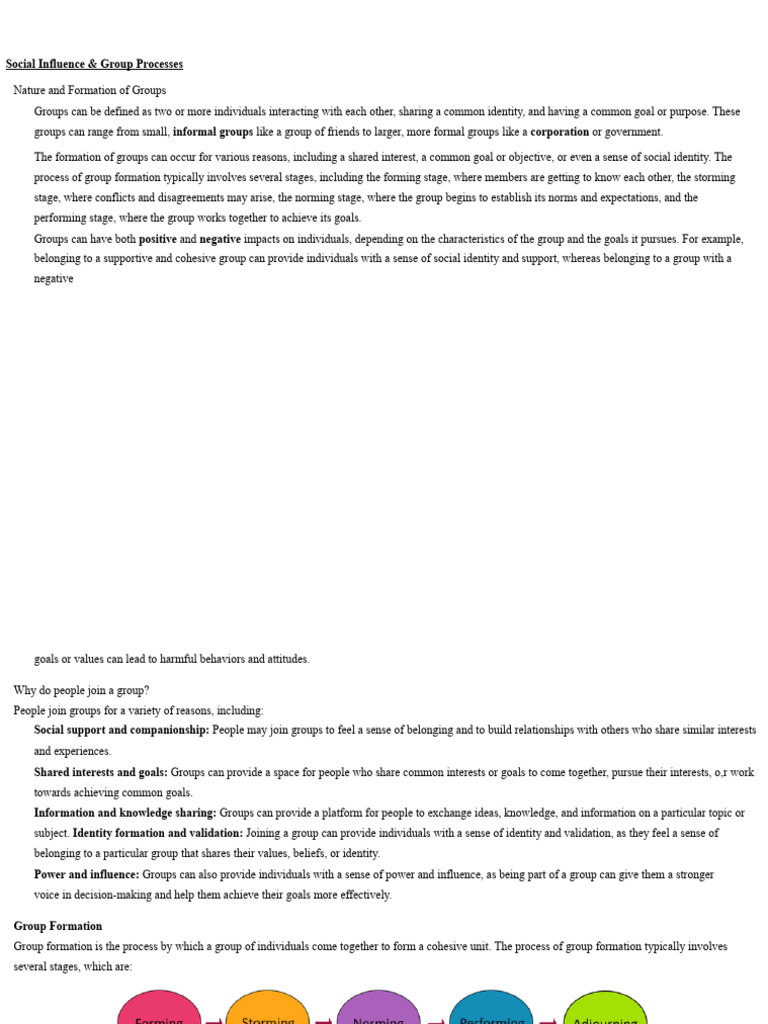 Social Influence and Group Processes | PDF | Conflict (Process ...