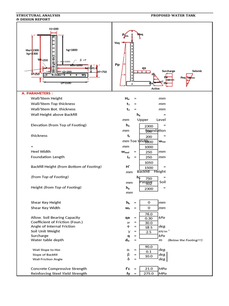 Proposed Water Tank Structural Analysis | PDF | Mechanical Engineering ...
