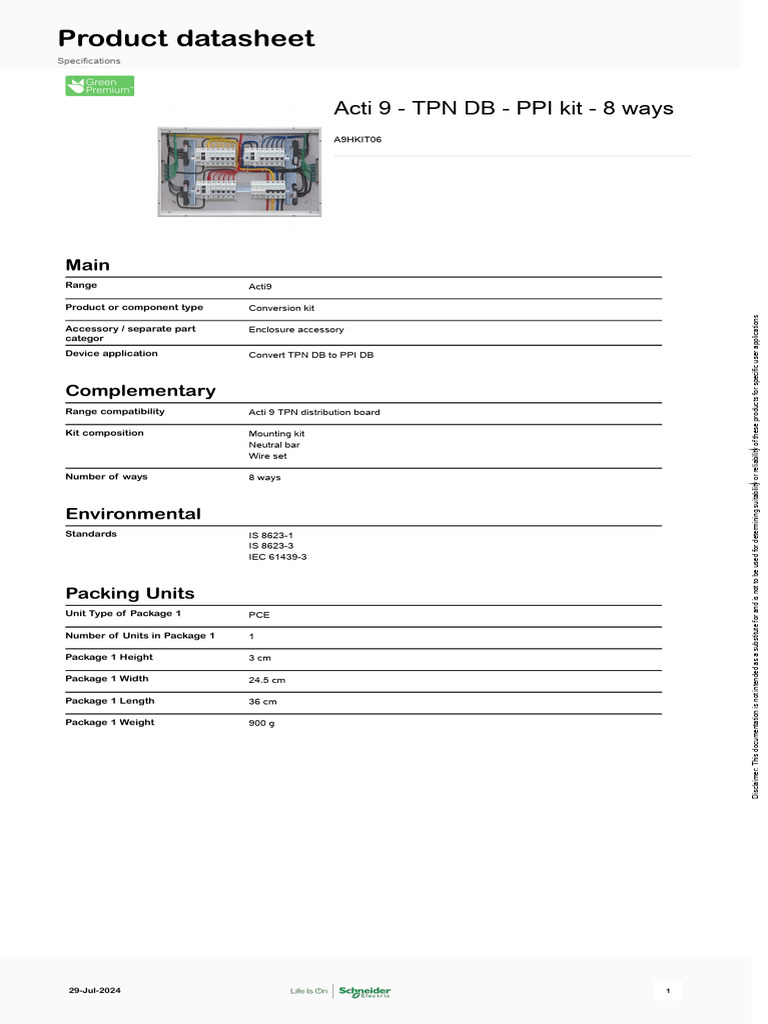 PPI Kit for Acti 9 TPN DB Conversion | PDF | Economy And The Environment