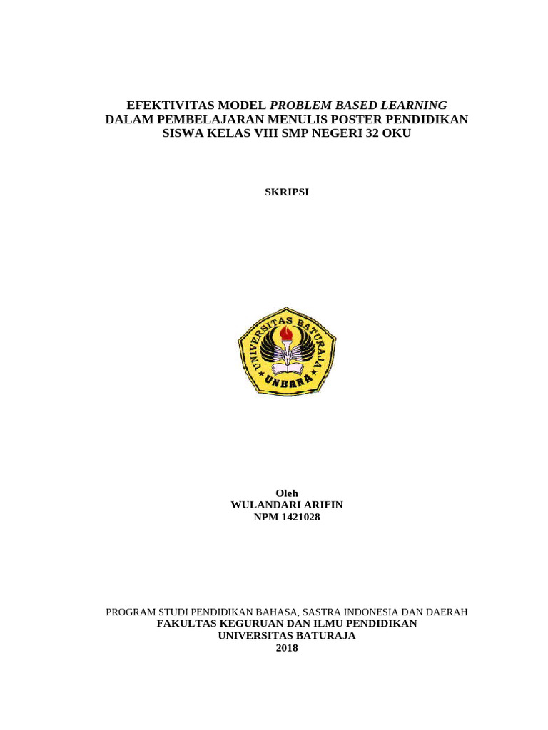 Efektivitas Problem Based Learning Menulis Poster | PDF