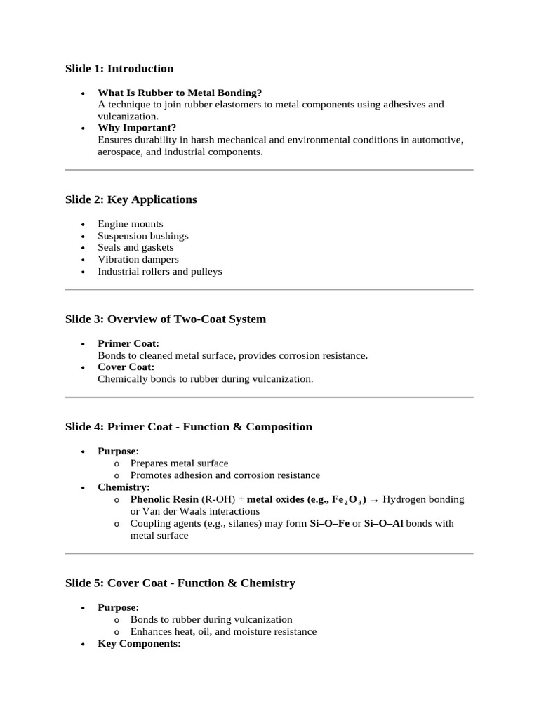 Rubber To Metal Bonding | PDF | Adhesive | Natural Rubber