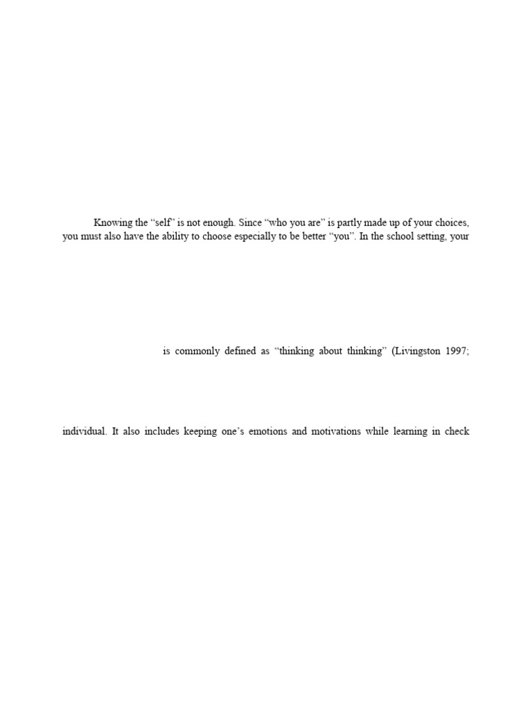 Mastering Metacognition for Effective Learning | PDF | Metacognition ...