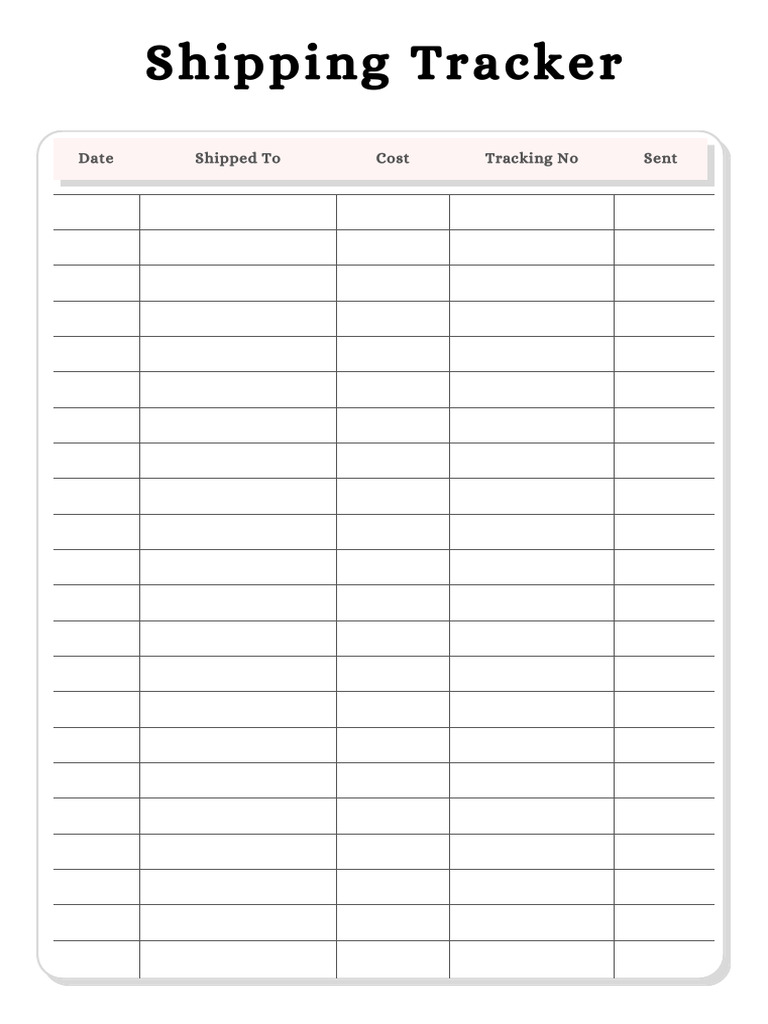 Elegant and Clean Shipping Planner | PDF