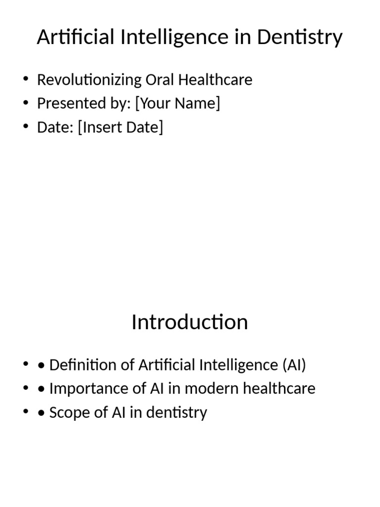 AI Transforming Dentistry Practices | PDF | Artificial Intelligence ...